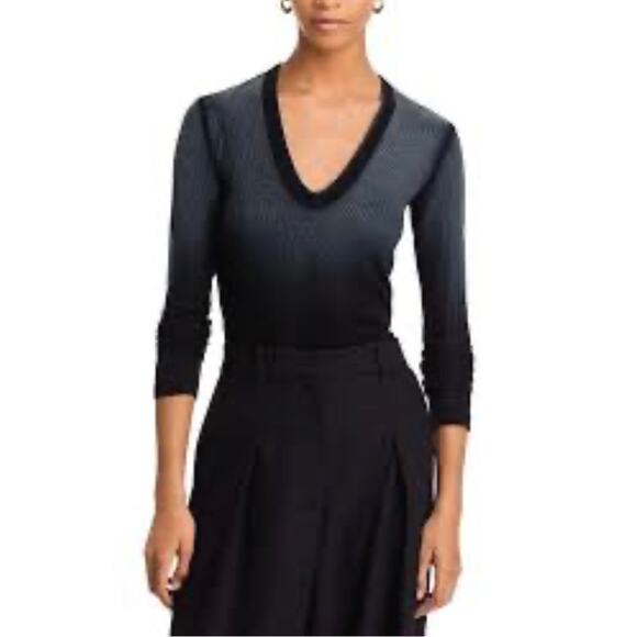 Cotton Citizen Verona V Neck Mid Top Black Ombre Womens Sz Large NWT Made In USA - Picture 1 of 13